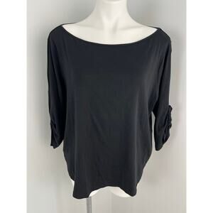 Lauren Ralph Lauren Cotton Boat Neck 3/4 Sleeve Top Minimalist Capsule Basic 2X